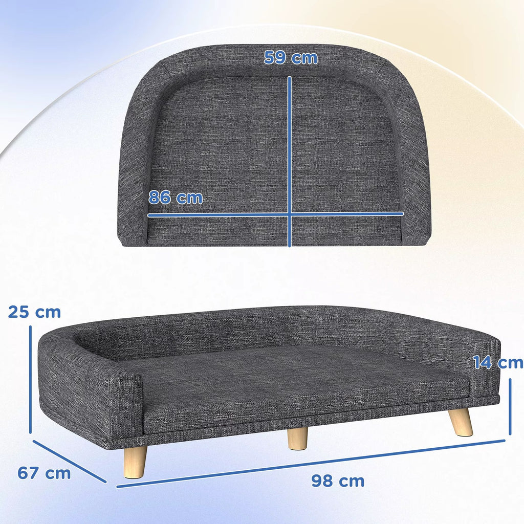 Schéma coté du panier Ardoise : 98 × 67 × 25 cm, assise 86 × 59 cm